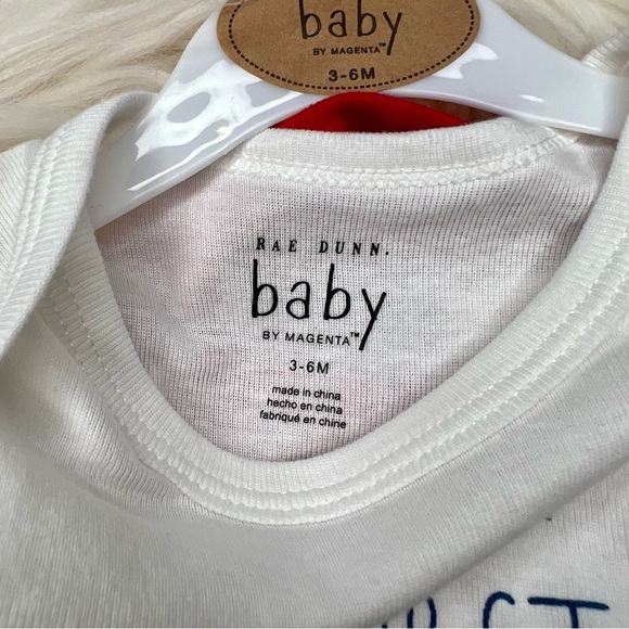 Rae Dunn New Baby Onesie Set MY FIRST 4th OF JULY Red White Blue 3 to 6 Months - Picture 15 of 17